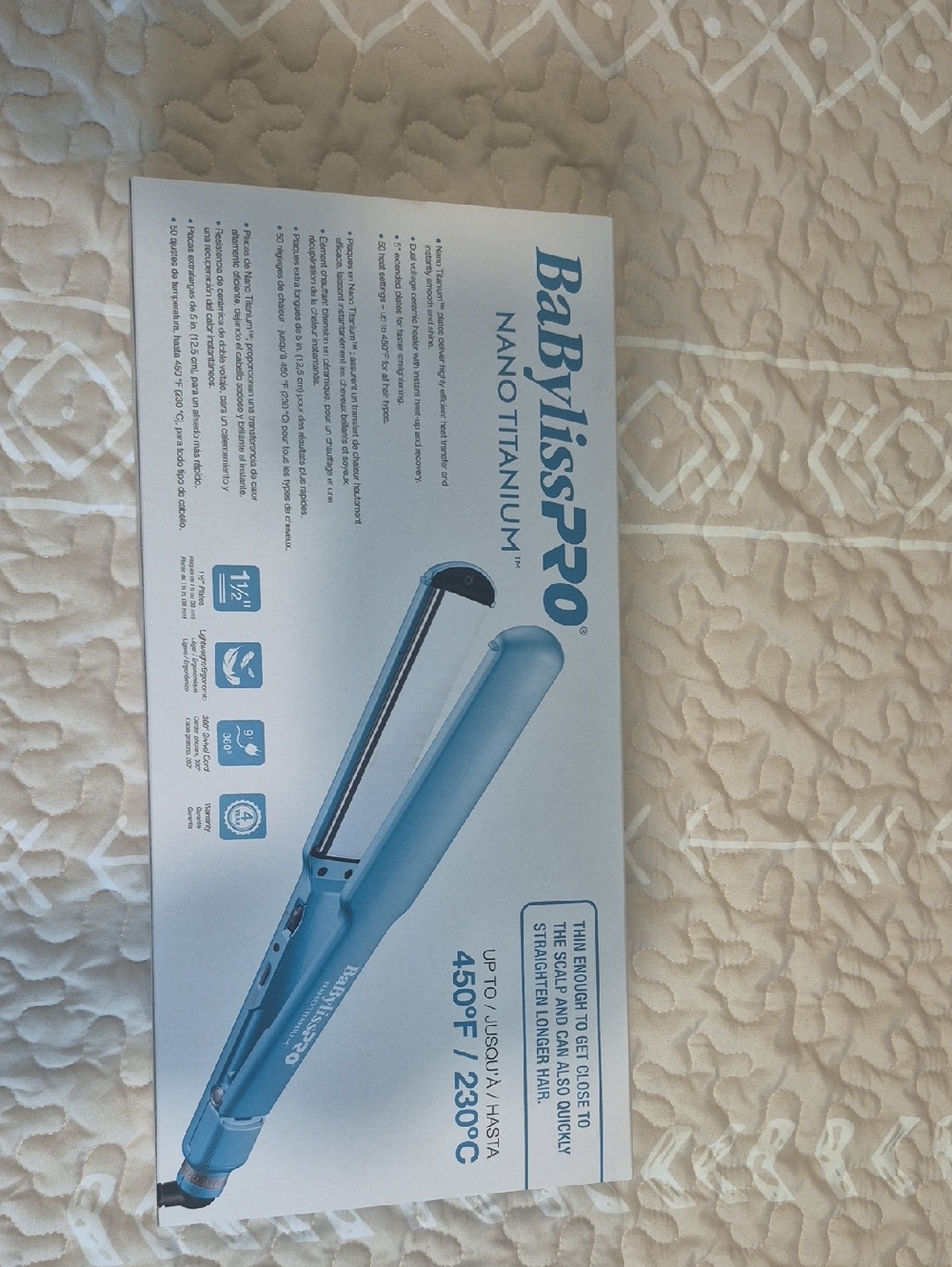 BaBylissPRO Nano Titanium Blue Hair Straightener - Blue (BRAND NEW NEVER OPENED)